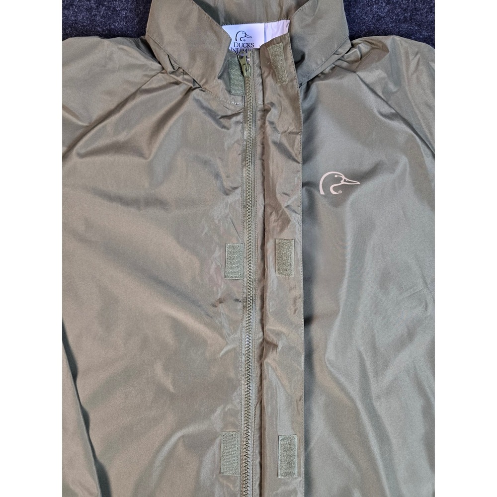 Ducks Unlimited Mens Green Lightweight Windbreaker Jacket Pullover Size L - Picture 2 of 11